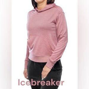 ICEBREAKER 
Merino Crush II Long Sleeve Hoodie - Women's Pink Crystal Sz Lg EUC